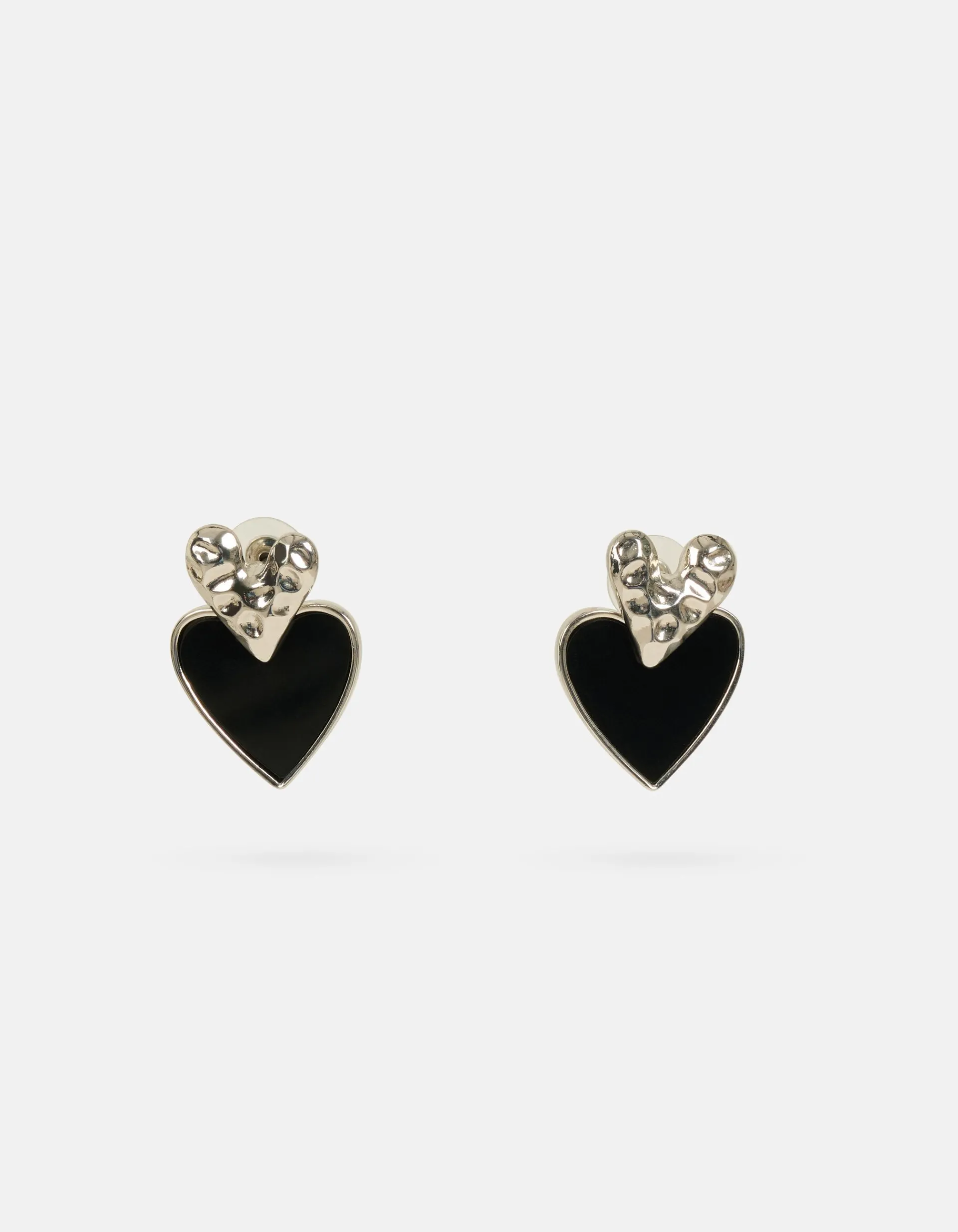 Shoeby Dubbele Hart Oorbellen Zilver<DAMES Sieraden