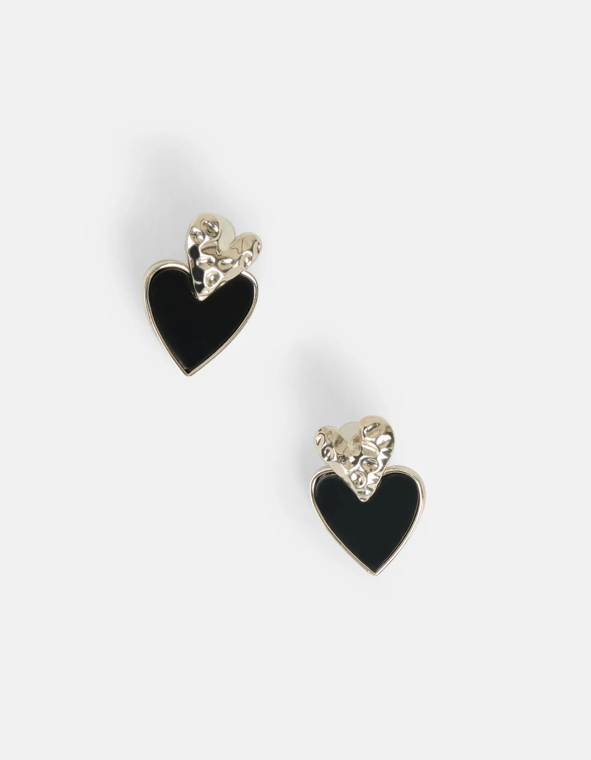 Shoeby Dubbele Hart Oorbellen Zilver<DAMES Sieraden
