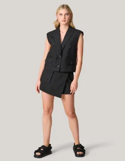 Shoeby Embellished Cargo Skort Zwart<DAMES Shorts|Rokken