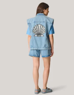 Shoeby Embellished Denim Gilet By Lizzy<DAMES Gilets