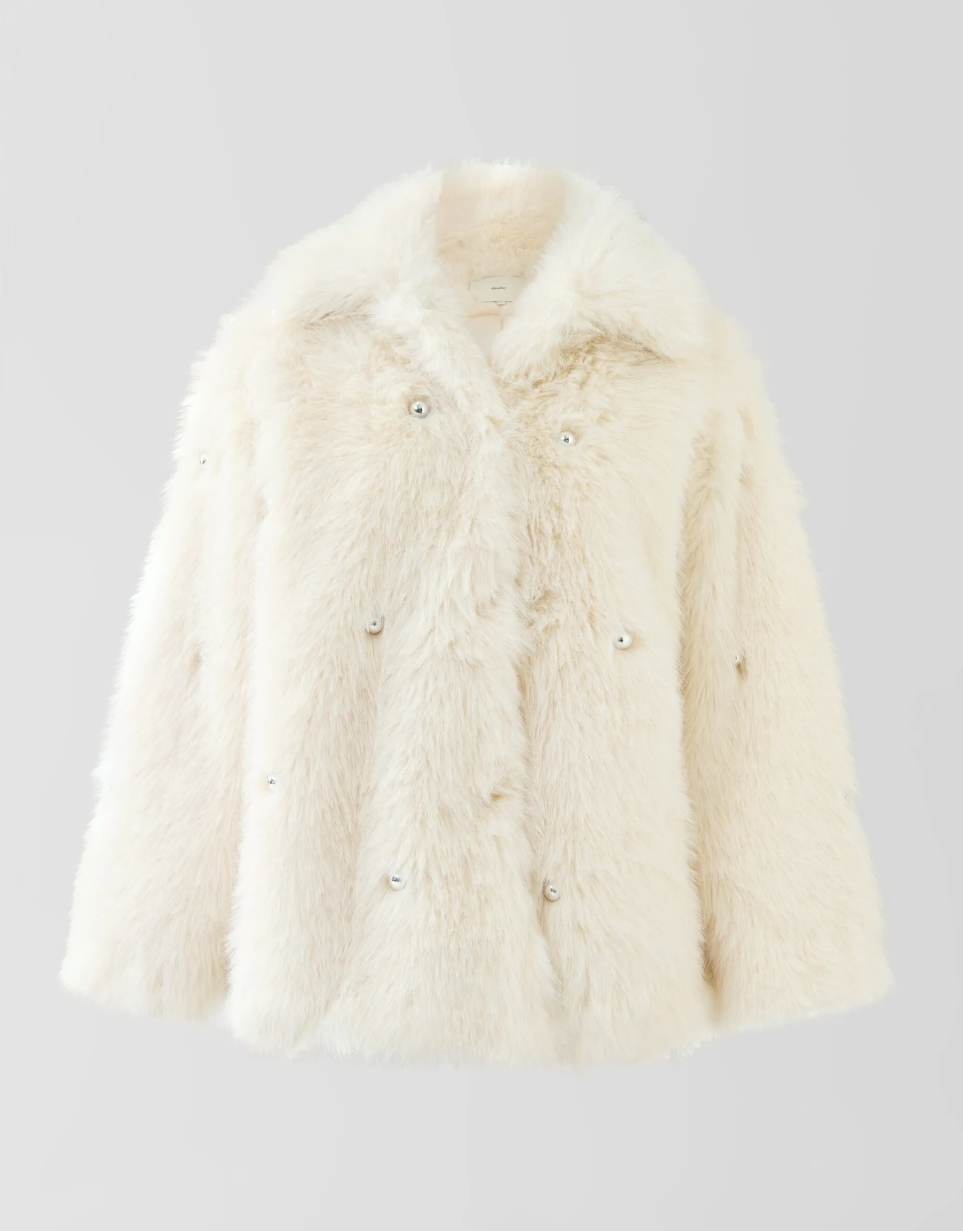 Shoeby Embellished Fake Fur Jas Gebroken Wit<DAMES Jassen