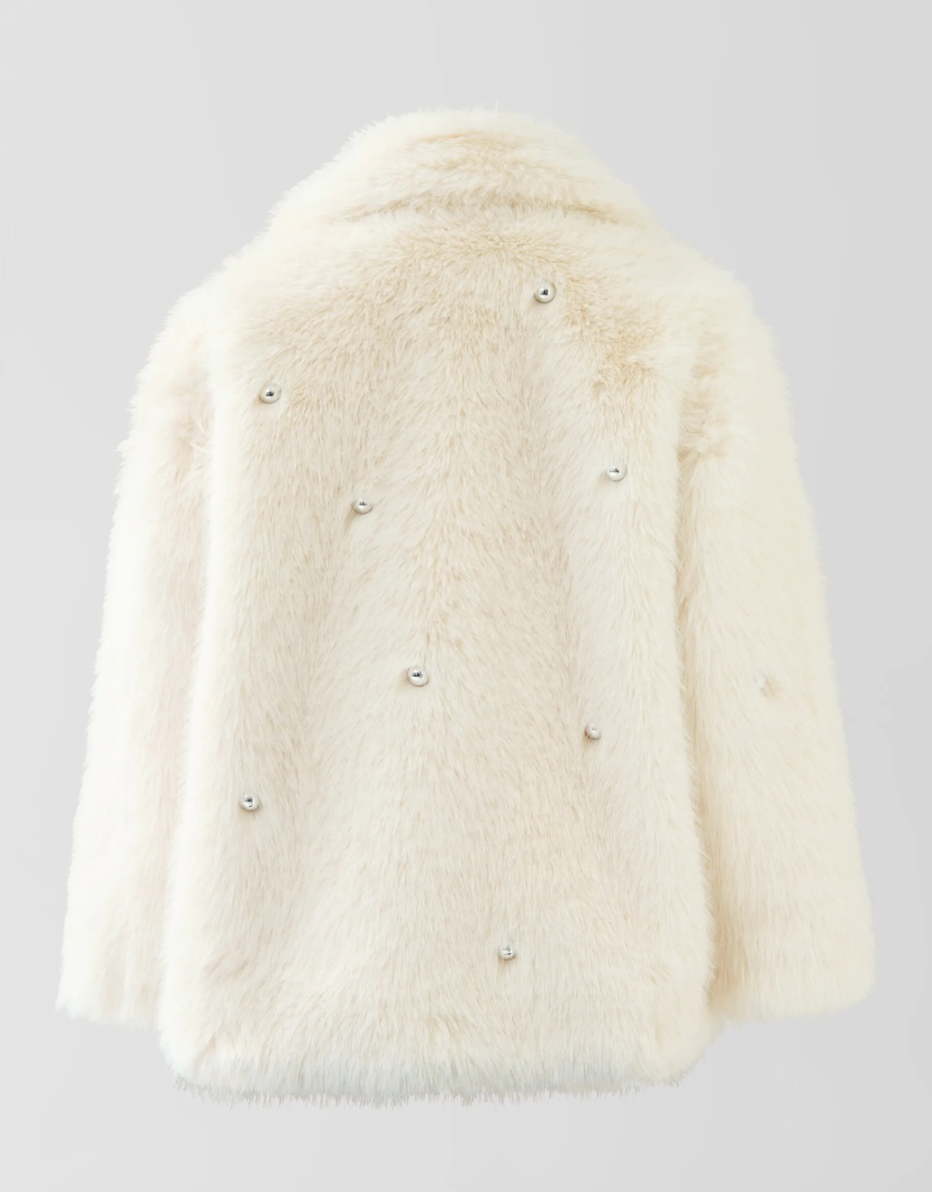 Shoeby Embellished Fake Fur Jas Gebroken Wit<DAMES Jassen