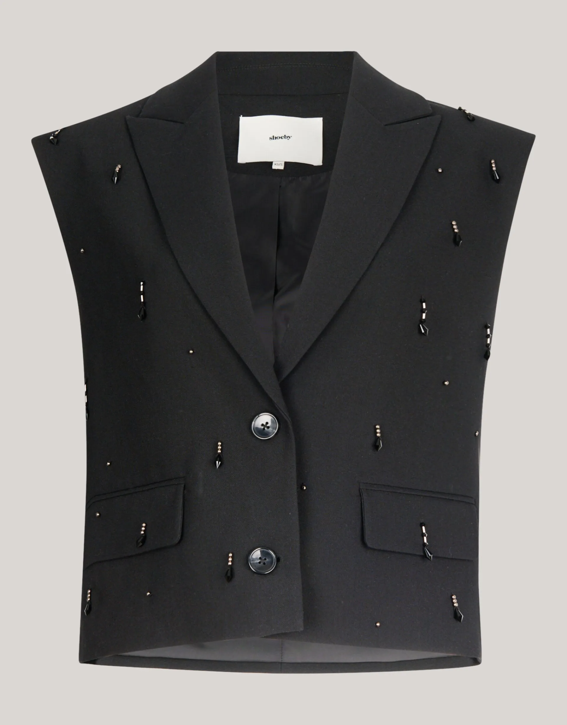 Shoeby Embellished Gilet Zwart<DAMES Gilets