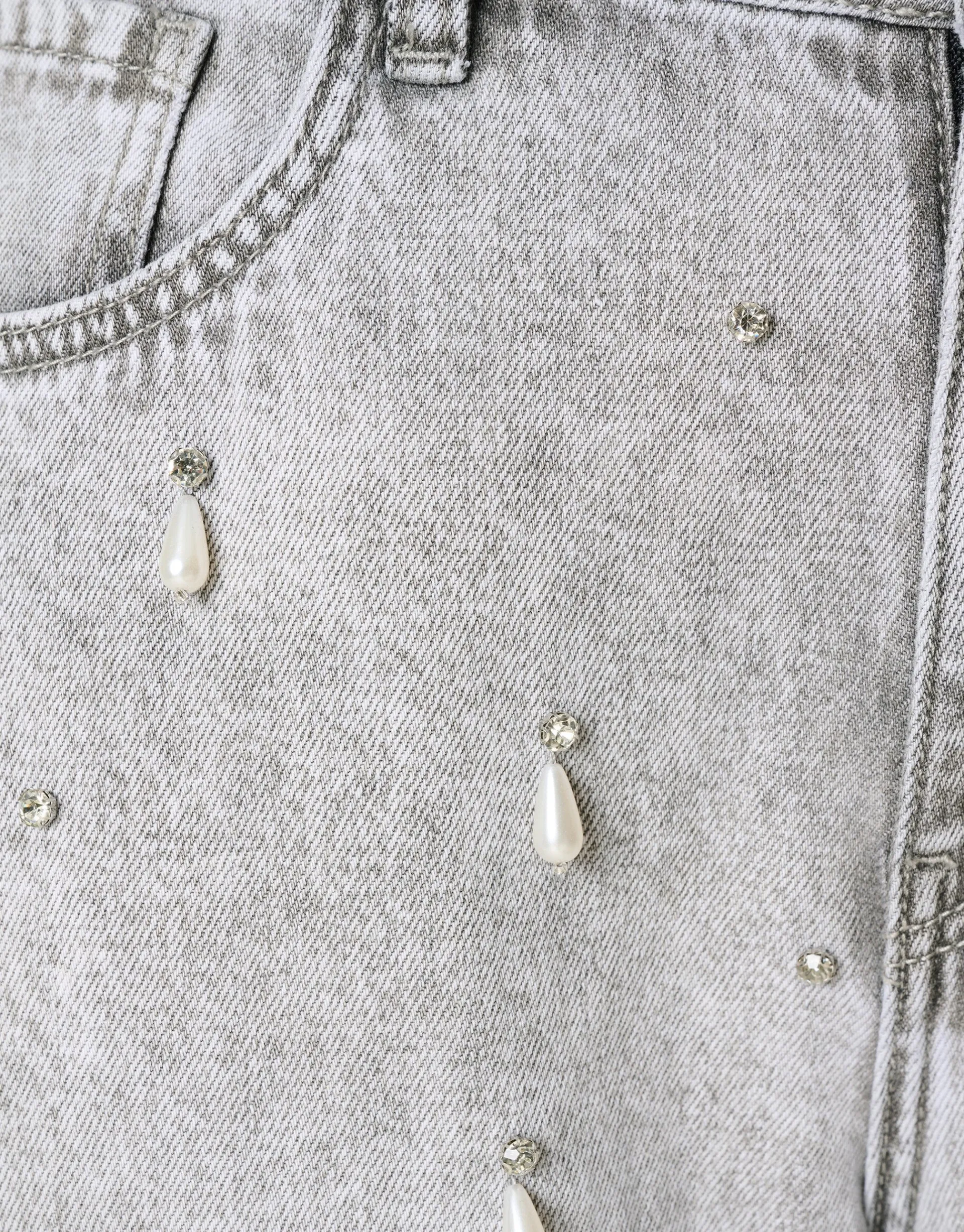 Shoeby Embellished Straight Fit Jeans Lichtgrijs<DAMES Jeans