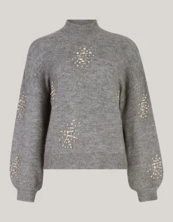 Shoeby Embellished Trui Grijs By Fred<DAMES Truien En Sweaters