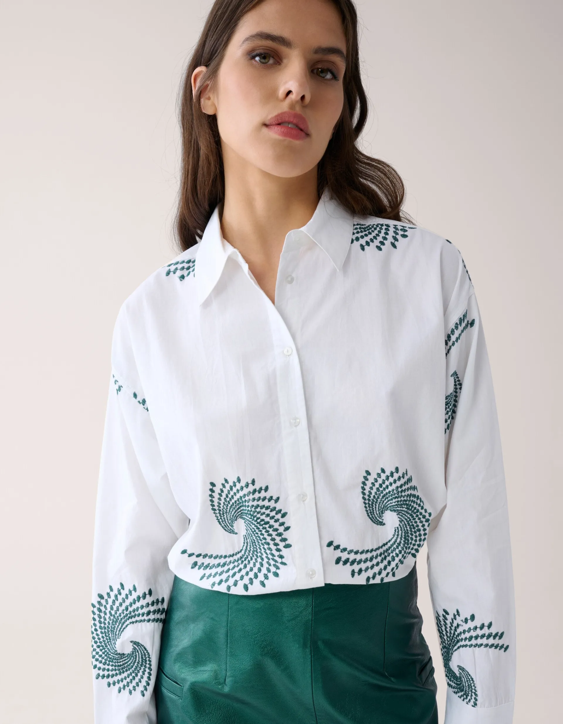 Shoeby Embroided Blouse Wit By Mieke<DAMES Blouses