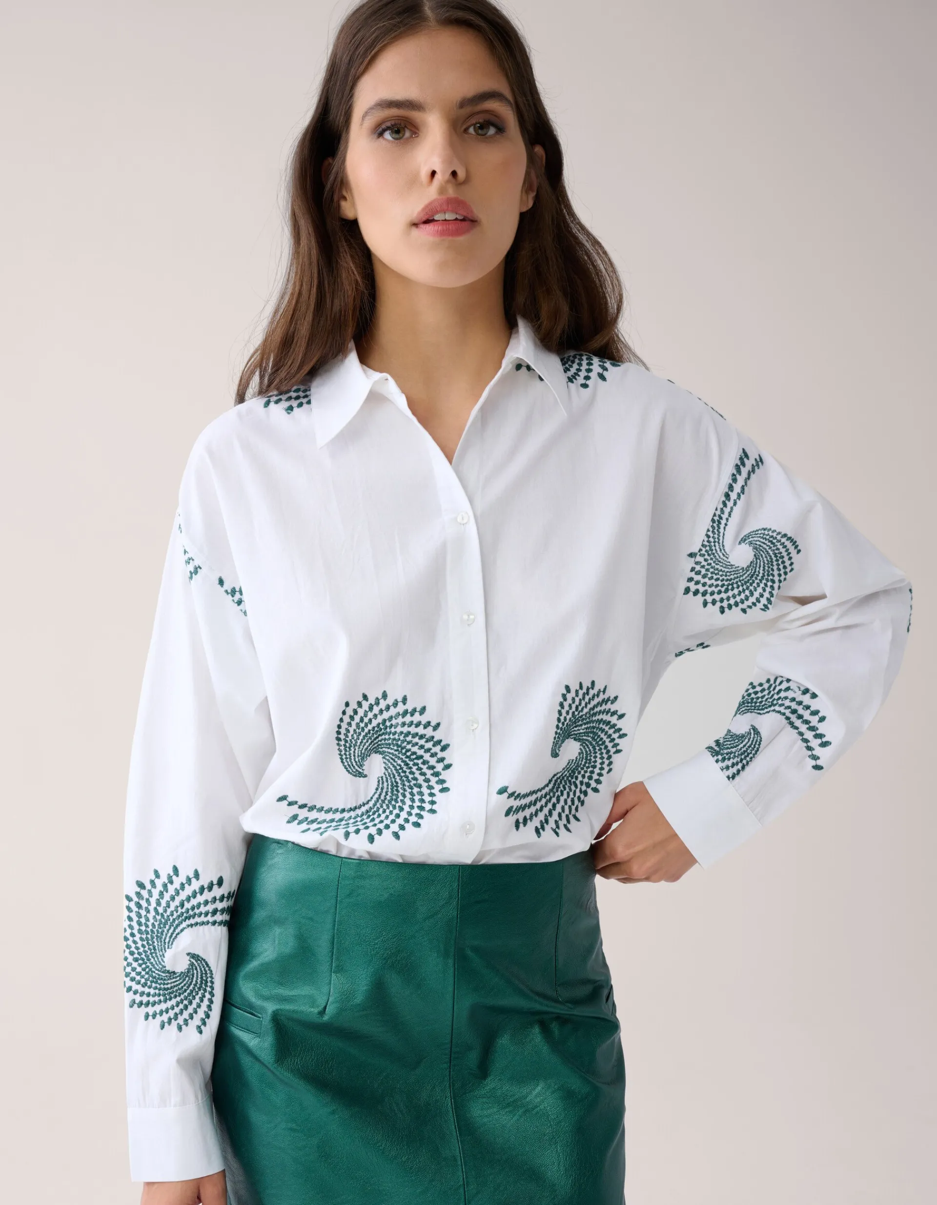 Shoeby Embroided Blouse Wit By Mieke<DAMES Blouses