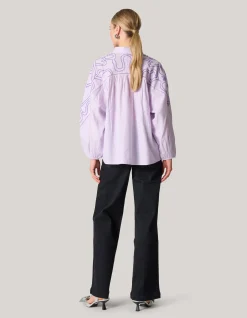 Shoeby Embroidery Blouse Paars<DAMES Blouses