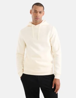 Shoeby Embroidery Hoodie Gebroken Wit<Heren Truien En Sweaters