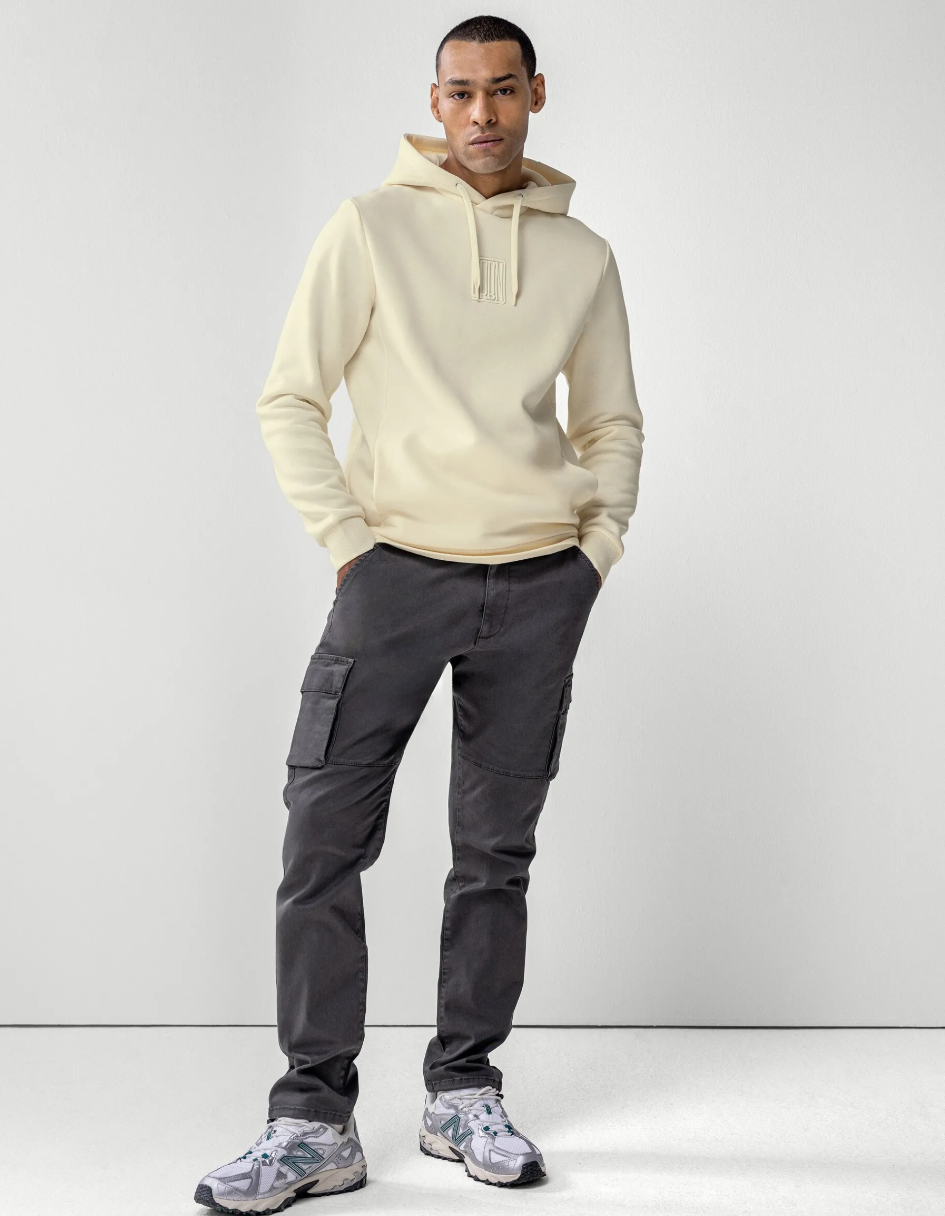 Shoeby Embroidery Hoodie Gebroken Wit<Heren Truien En Sweaters