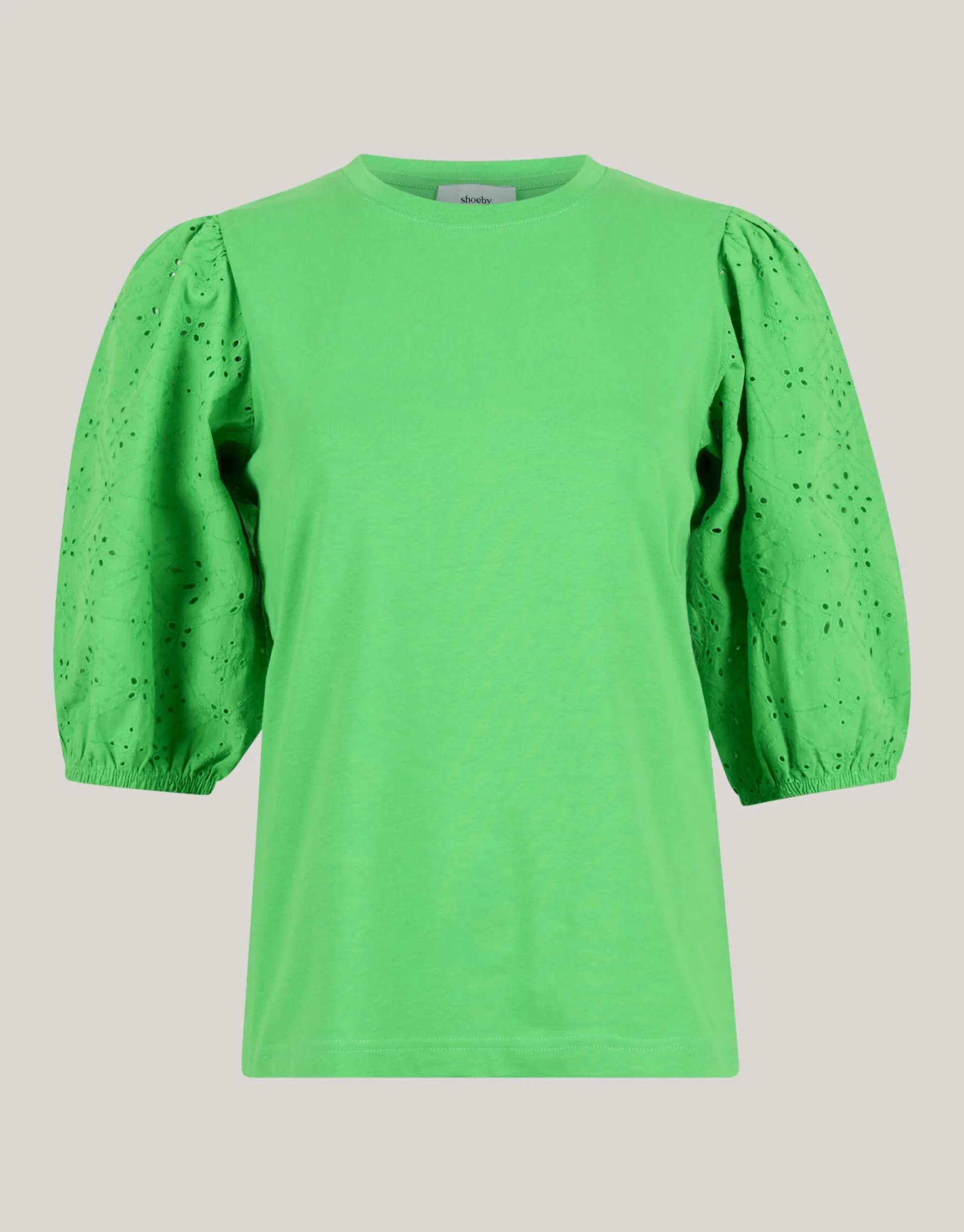 Shoeby Embroidery Pofmouw T-shirt Groen<DAMES T-Shirts