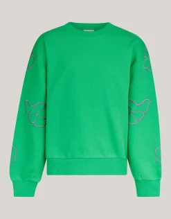 Shoeby Embroidery Sweater Donkergroen< Sweaters En Hoodies