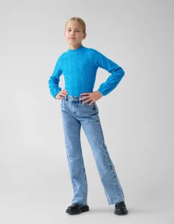 Shoeby Embroidery Top Blauw< Tops Lange Mouw