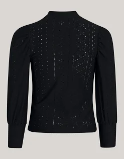 Shoeby Embroidery Top Zwart< Tops Lange Mouw