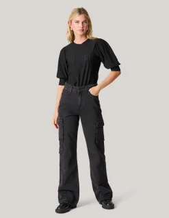 Shoeby Embroidery Top Zwart<DAMES Tops