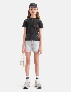 Shoeby Embroidery T-shirt Donkergrijs< T-Shirts