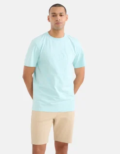 Shoeby Embroidery T-shirt Lichtblauw<Heren T-Shirts En Polo's