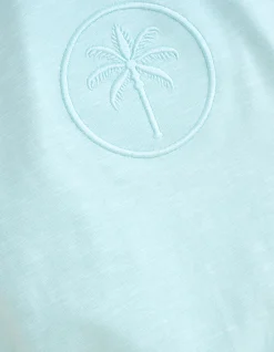 Shoeby Embroidery T-shirt Lichtblauw<Heren T-Shirts En Polo's