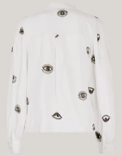 Shoeby Eye Embroidery Blouse Wit By Fred<DAMES Blouses