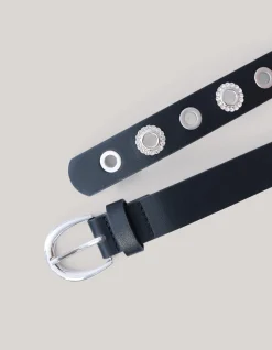 Shoeby Eyelet Strass Riem Zwart<DAMES Riemen