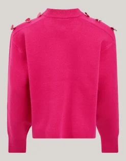 Shoeby Fancy Button Trui Roze< Gebreide Truien