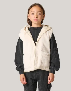Shoeby Faux Fur Vest Gebroken Wit< Gilets