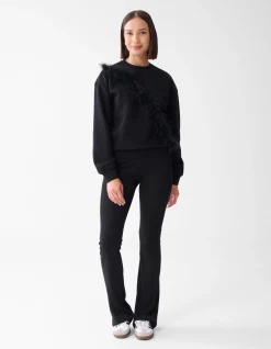 Shoeby Feather Sweater Zwart<DAMES Truien En Sweaters