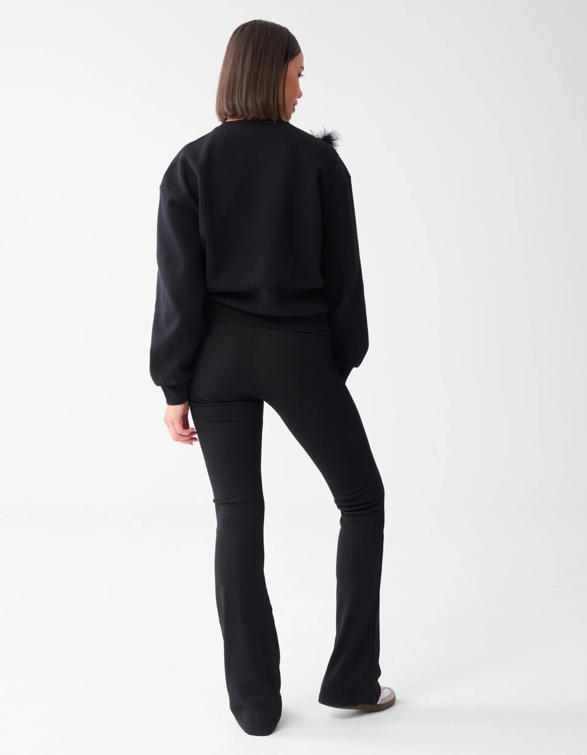 Shoeby Feather Sweater Zwart<DAMES Truien En Sweaters