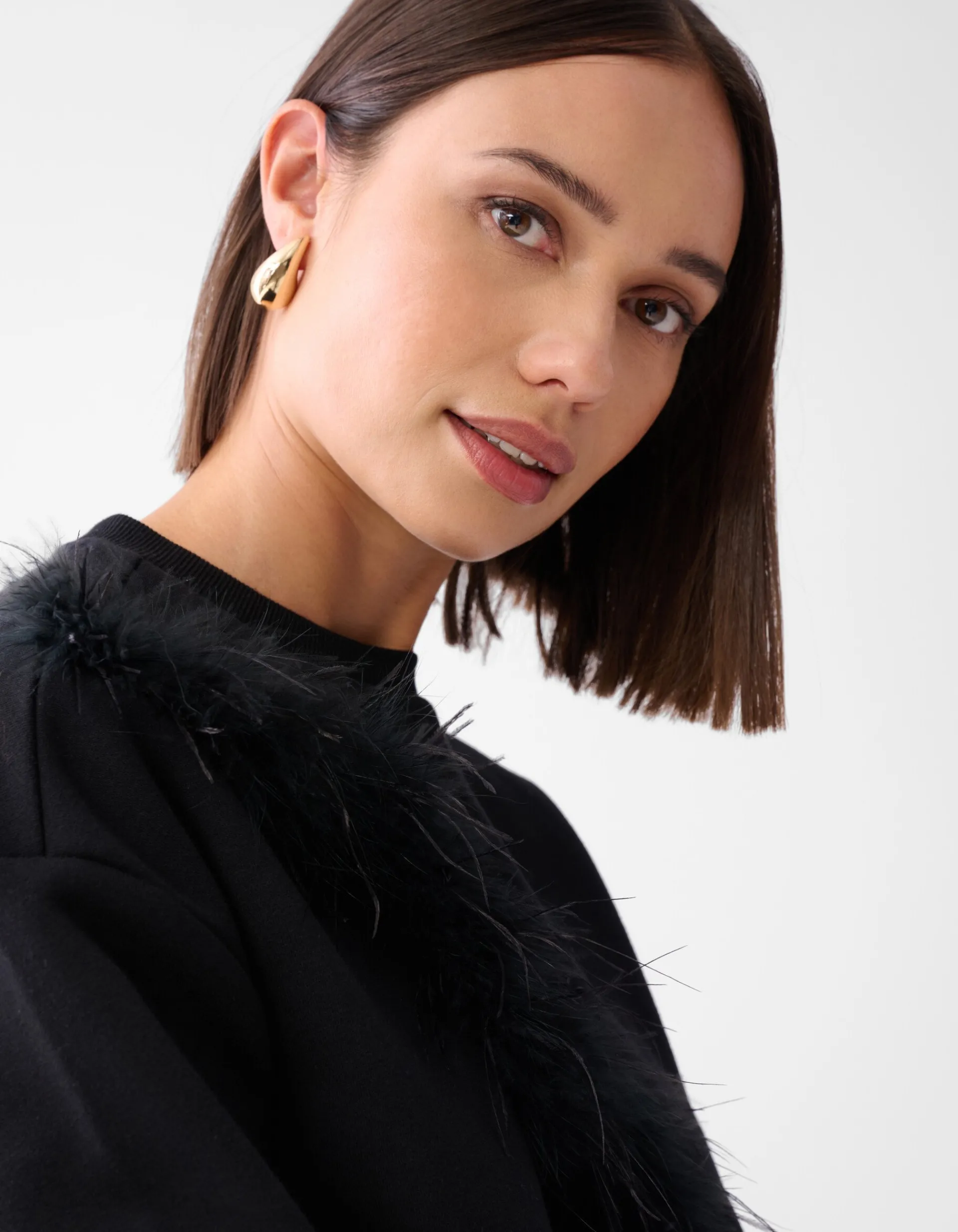 Shoeby Feather Sweater Zwart<DAMES Truien En Sweaters