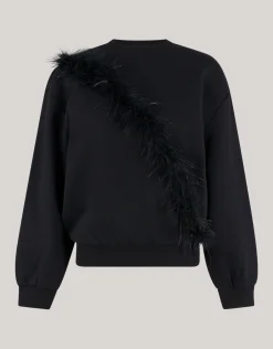 Shoeby Feather Sweater Zwart<DAMES Truien En Sweaters