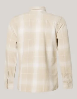 Shoeby Flanel Ruiten Overhemd Beige<Heren Overhemden