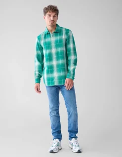 Shoeby Flanel Ruiten Overhemd Groen<Heren Overhemden