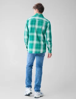 Shoeby Flanel Ruiten Overhemd Groen<Heren Overhemden