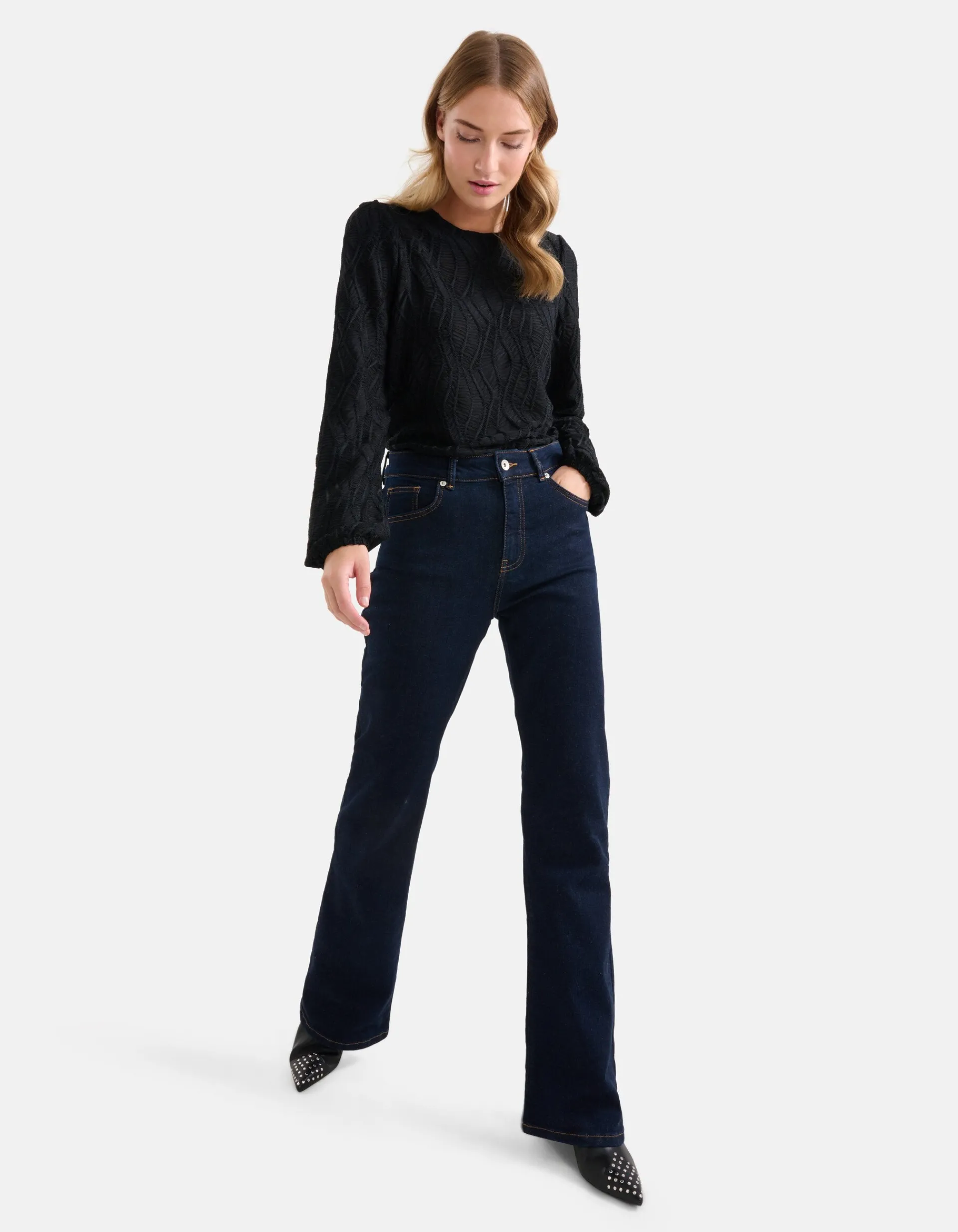 Shoeby Flared Jeans Donkerblauw<DAMES Jeans