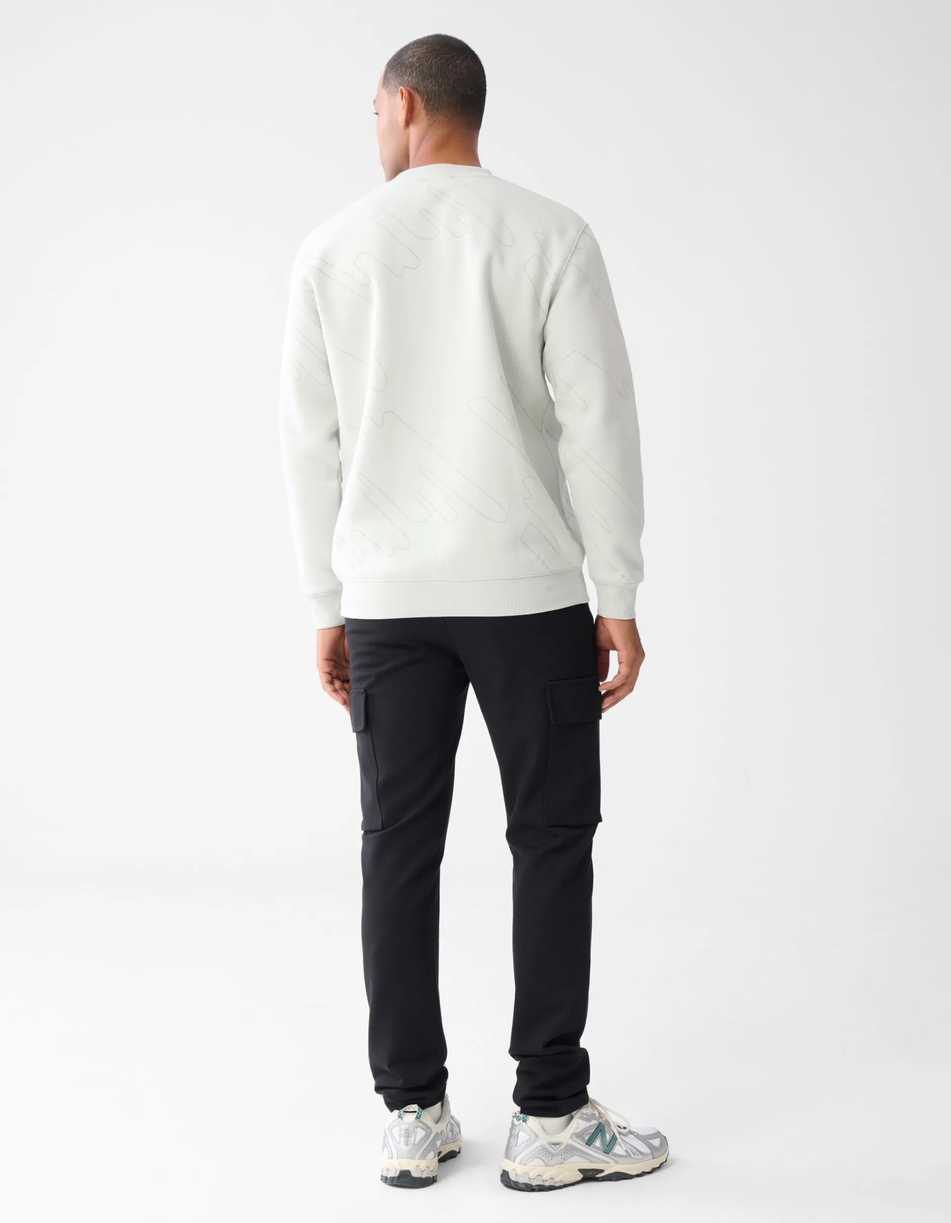 Shoeby Flock Print Sweater Lichtgrijs<Heren Truien En Sweaters