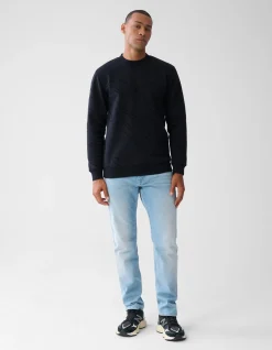 Shoeby Flock Print Sweater Zwart<Heren Truien En Sweaters