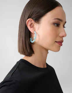 Shoeby Flower Hoop Oorbellen Blauw<DAMES Sieraden