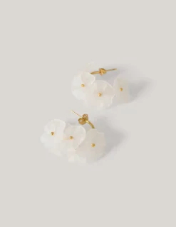 Shoeby Flower Hoops Wit<DAMES Sieraden