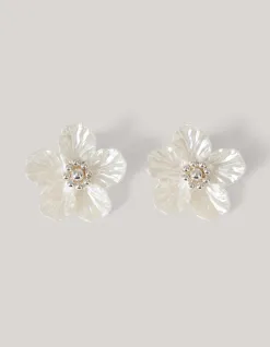Shoeby Flower Oorbellen Gebroken Wit<DAMES Sieraden