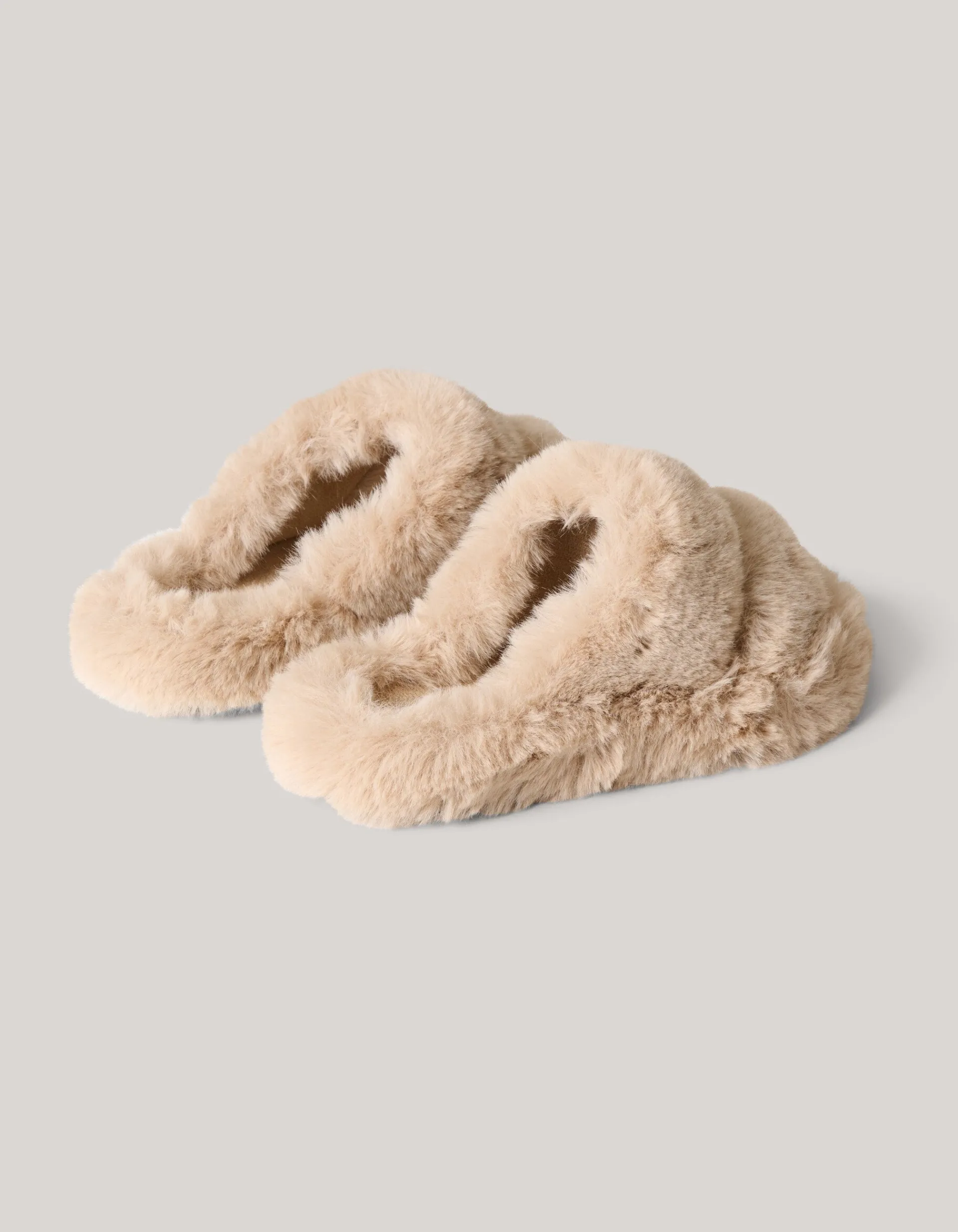 Shoeby Fluffy Slippers Lichtbruin<DAMES Slippers