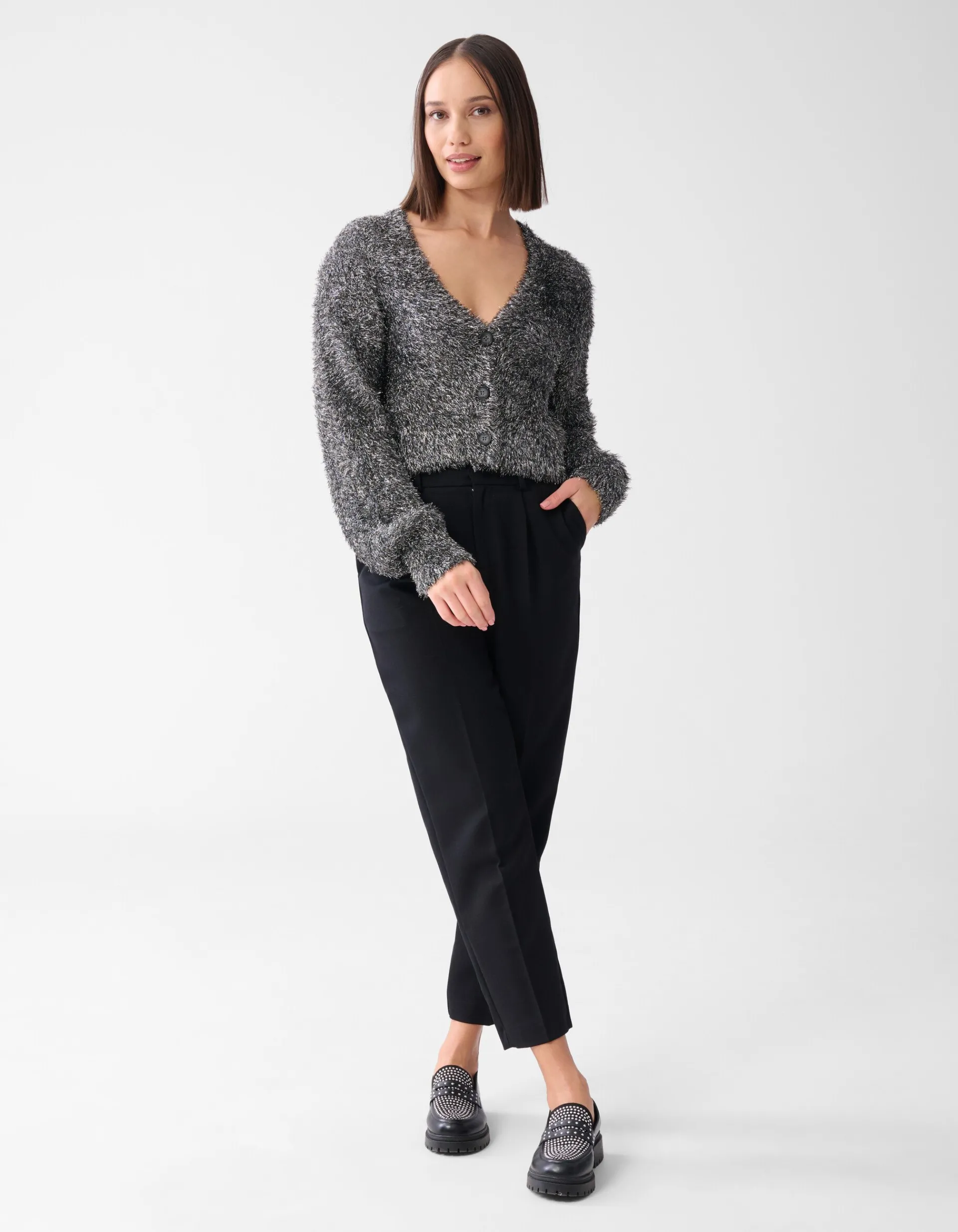 Shoeby Fluffy Vest Zilver<DAMES Truien En Sweaters