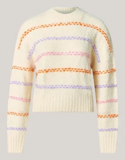 Shoeby Fun Stripe Trui Gebroken Wit<DAMES Truien En Sweaters