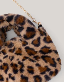 Shoeby Furry Leopard Tas Bruin< Tassen
