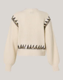 Shoeby Gebreide Pailetten Trui Gebroken Wit By Mieke<DAMES Truien En Sweaters