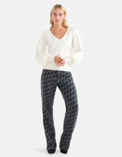 Shoeby Gebreide V-hals Trui Gebroken Wit<DAMES Truien En Sweaters