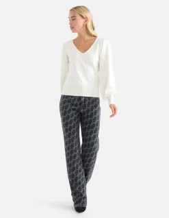 Shoeby Gebreide V-hals Trui Gebroken Wit<DAMES Truien En Sweaters