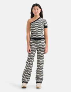 Shoeby Gebreide Wide Leg Broek Zwart/Wit< Broeken