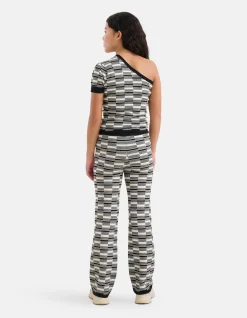 Shoeby Gebreide Wide Leg Broek Zwart/Wit< Broeken