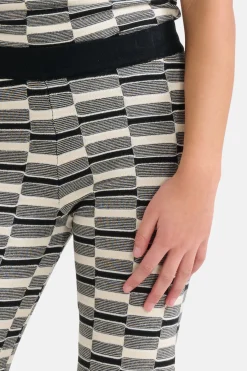 Shoeby Gebreide Wide Leg Broek Zwart/Wit< Broeken