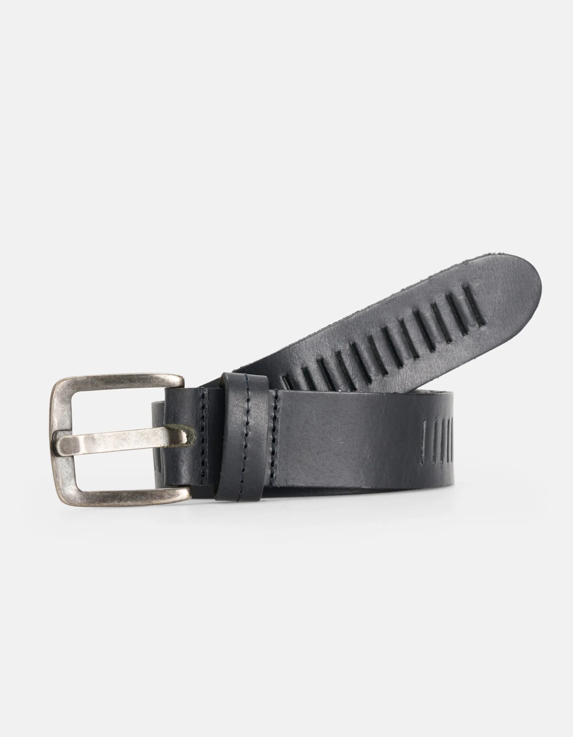 Shoeby Gedetailleerde Leren Riem Zwart<Heren Riemen